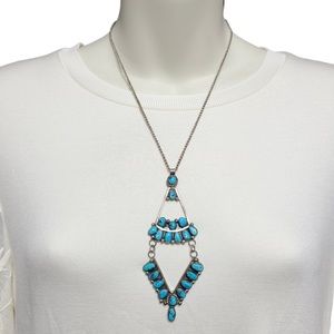 JWK John W Kessler Navajo Native American Turquoise Sterling Silver Necklace